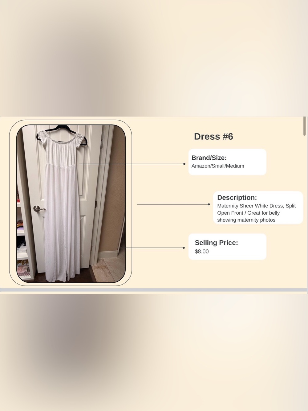 Amazon White Maternity Sheer Maxi Dress